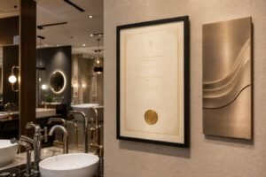 Authorized dealer certificate display, Aaditya Bath Jaipur showroom