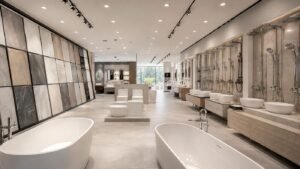 Multi-category bathroom showroom interior, Aaditya Bath Jaipur