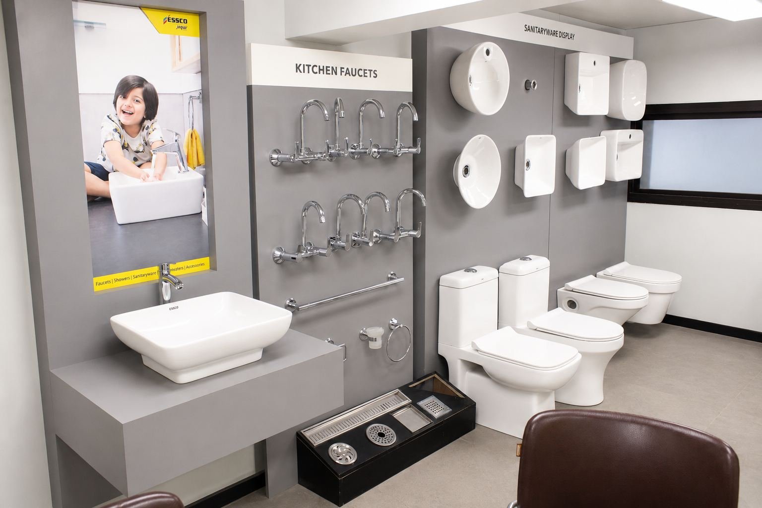 Essco faucets and sanitaryware display, Aaditya Bath Legacy showroom 1st floor, Jaipur