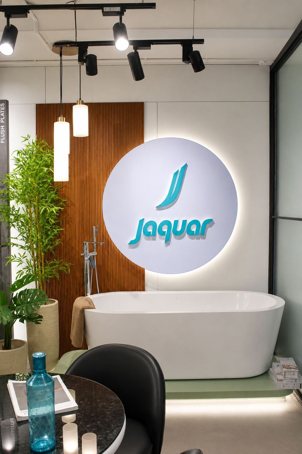 Jaquar bathtub and fittings display, Aaditya Bath Legacy showroom ground floor, Jaipur